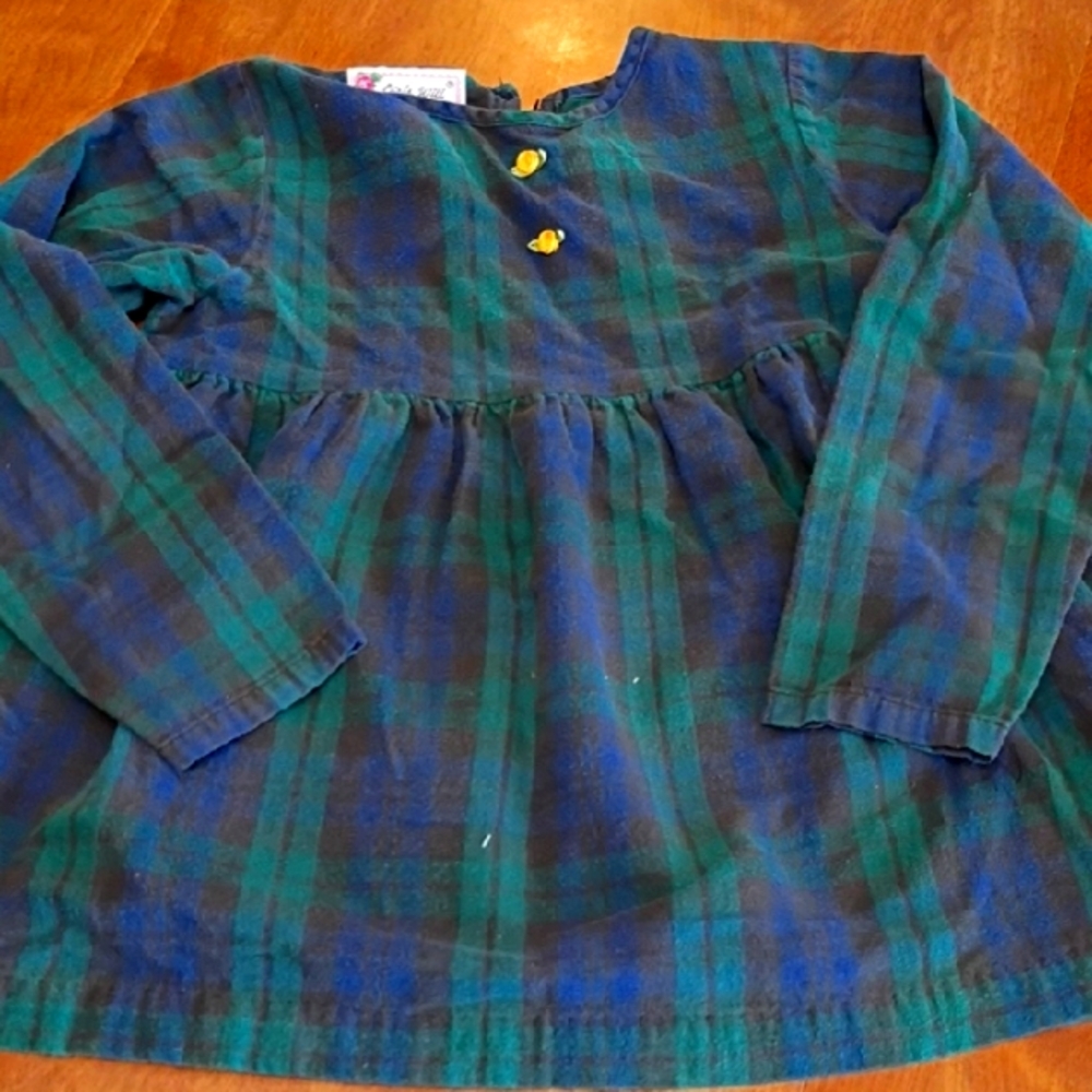 Plaid Long Sleeve Girls Flannel Top Size 7